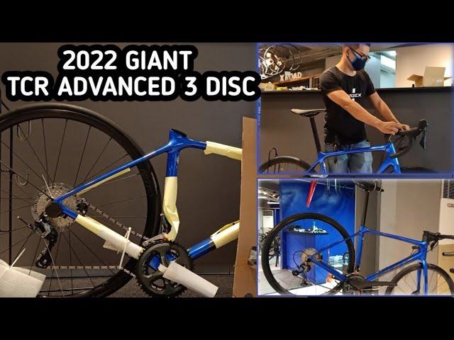 UNBOXING + ASSEMBLE - 2022 GIANT TCR ADVANCED 3 DISC MEDIUM + WEIGHT & GIANT PR2 REAR HUB SOUND TEST