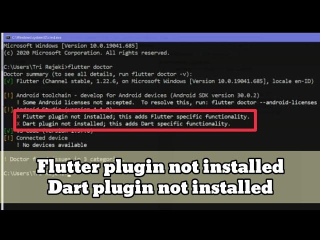 Flutter plugin not installed, this adds Flutter specific functionality