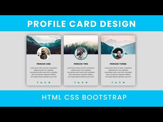 Profile Card Design using Bootstrap | Bootstrap Cards