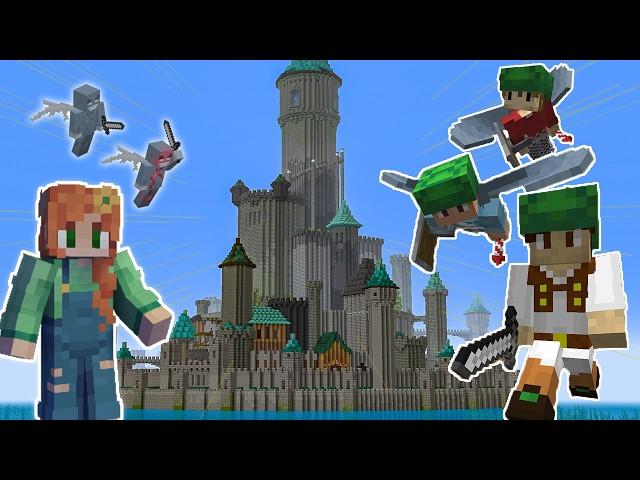 Defending my Minecraft Castle from my friends!