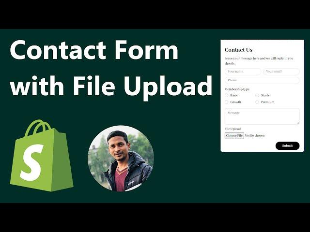 Contact Form with File Upload in Shopify  File Attachments With Contact Form