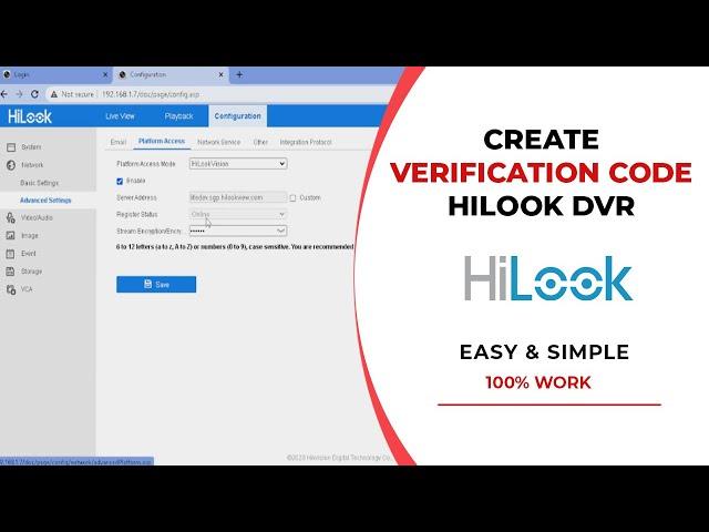 How to enable hilookvision and create verification code hilook dvr