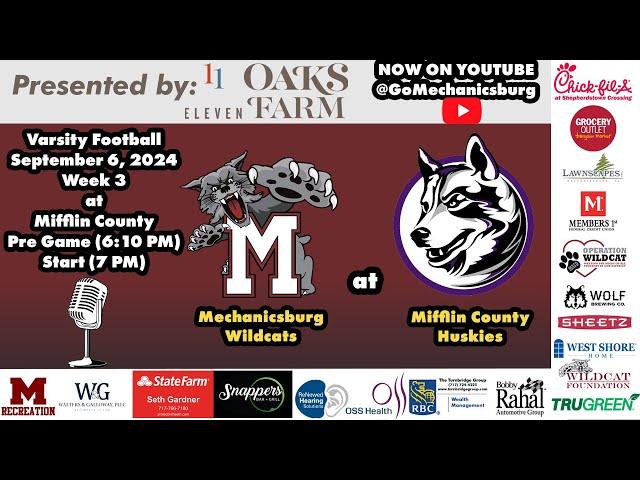 Varsity Football at Mifflin County - Presented by 11 Oaks Farms in Newville - (September 6, 2024)