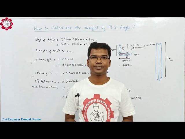 How to Calculate the weight of M.S. Angle?