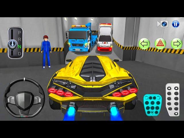 3D New Luxury Yellow Car Parking in Building - 3D Driving Class Simulation game - Android gameplay