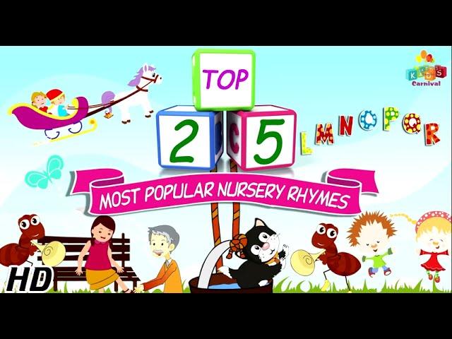 Top 25 Most Popular Nursery Rhymes Jukebox Vol. 1 with Lyrics (Subtitles) and Action