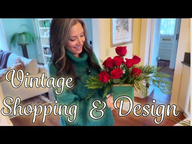 Antique and Vintage Shopping | Easy Christmas Decor on a Budget | Simple Floral Design Tutorial