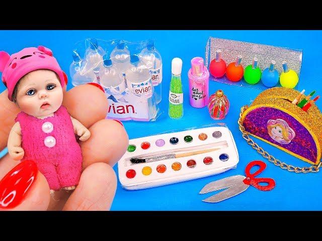 16 DIY Barbie Hacks: LOL Dollhouse, Mini Hamster, School Pencils, Mini Nail Polish, Barbie Shoes