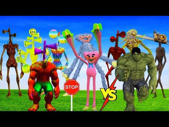 Siren Cartoon Cat vs Hulk vs Spidetman vs Kissy Missy vs Ice Scream Man vs Chainsaw Head vs Gold999