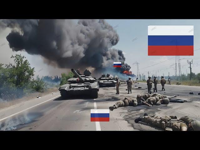 Terrifying Moment! How the Russian T-90M Tank was destroyed by the M1 ABRAMS Tank in Ukraine Territo