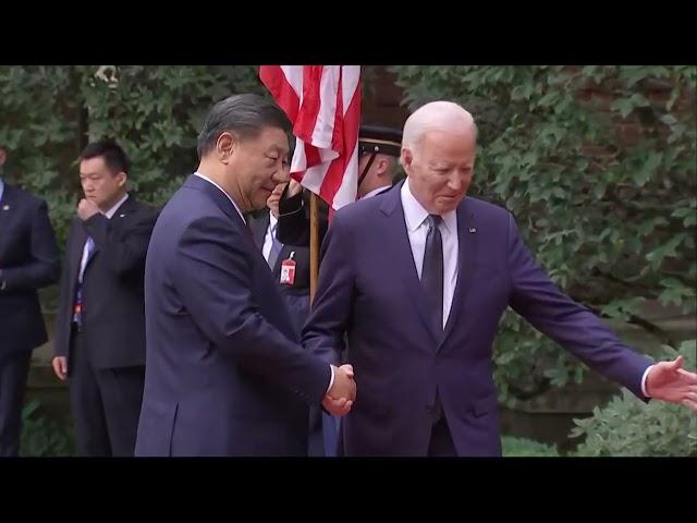 President Joe Biden greets China's President Xi Jinping in San Francisco