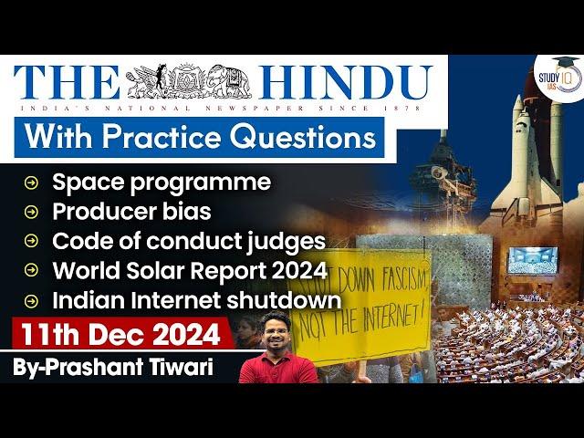 11th December 2024 | The Hindu Analysis | The Hindu NewsPaper Today With Practice Questions