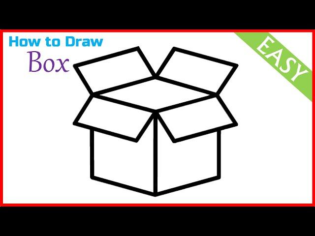 How to Draw an Open Box | 3D Open Box Drawing | Easy & Simple Box Drawing Ideas