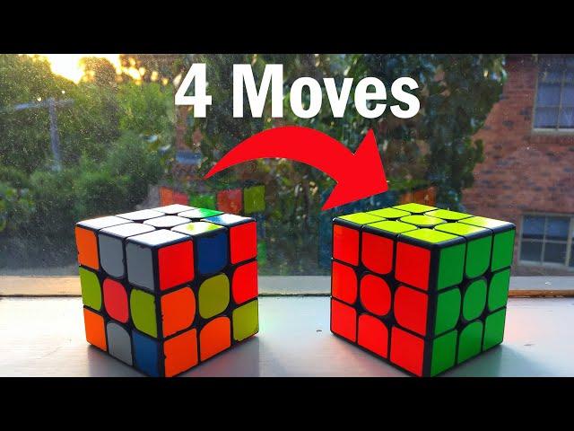 HOW TO SOLVE RUBIK'S CUBE IN 4 MOVES!