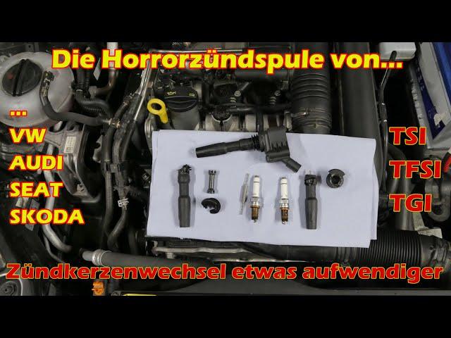 Zündkerzenwechsel am 1,4 TSI Motor von VW Audi Seat Skoda / TFSI  / Zündspulen demontage