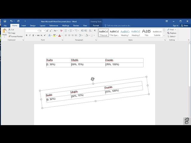 How to rotate tables in word