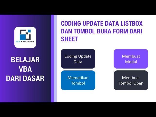 MATERI DASAR VBA EXCEL - CODING UPDATE DATA DAN MEMANGGIL FORM DARI SHEET