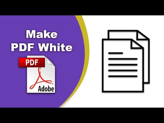 How to change pdf background color to white (Edit PDF) using Adobe Acrobat Pro DC