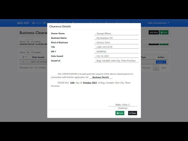 Simple Barangay Management System in PHP and SQLite DEMO