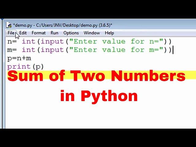 Sum of two numbers using Python - Python Programming