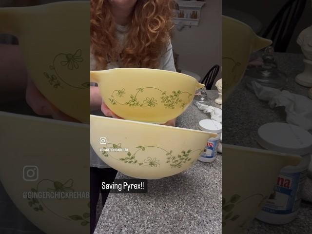 Simple way to salvage Pyrex #pyrex  #secondhand  #cleaning