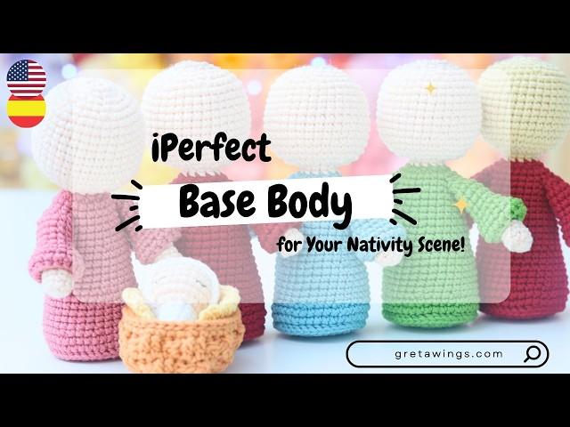 How to Crochet Base Body for Nativity Figures - Easy and Detailed Tutorial| Sub  .@gretawingsdiy