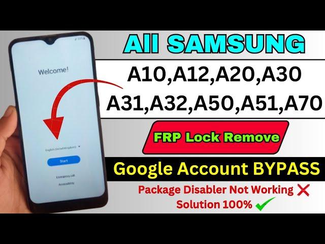 All Samsung A10/A12/A20/A30/A03 FRP BYPASS | Package Disabler Not Working | Google Account Remove