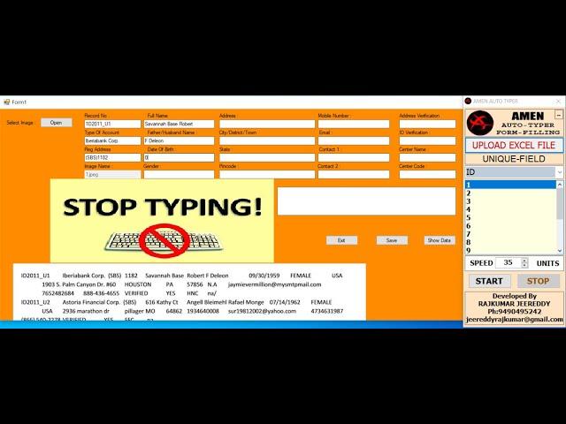 Form Filling Auto Typer software For Online & Offline Data Entry Projects To Auto Fill