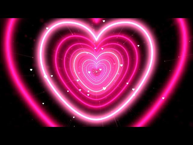 Neon Heart Tunnel Bg AnimationPink Heart Background | Heart Moving Background Video Loop 4 Hours