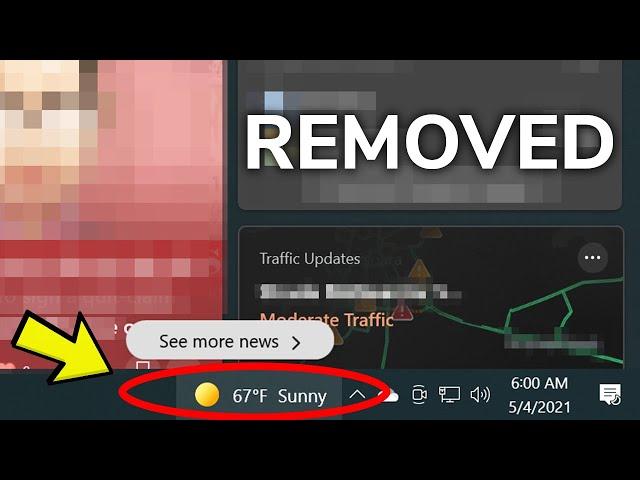 How to Remove the "News and Interests" Widget from the taskbar (Windows 10 21H2)