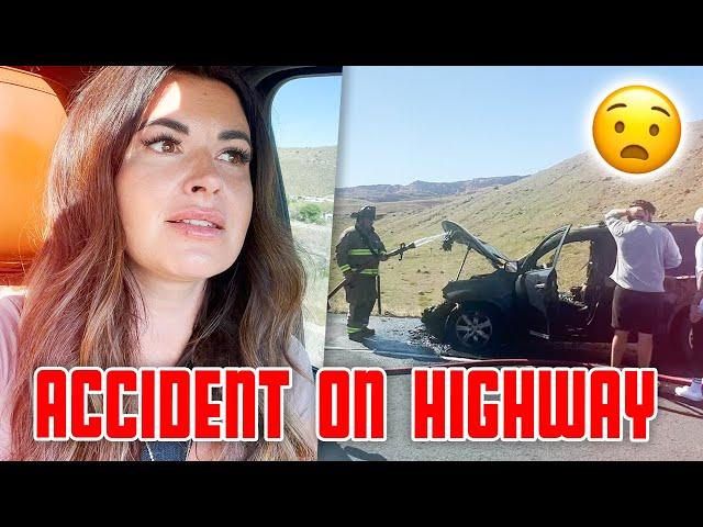 ACCIDENT ON THE HIGHWAY CAUGHT ON CAMERA | CARS BURSTS INTO FLAMES | SHUT DOWN HIGHWAY