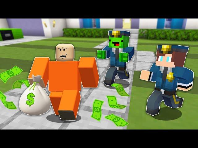 JJ and Mikey in ROBLOX POLICE CHALLENGE in Minecraft / Maizen animation