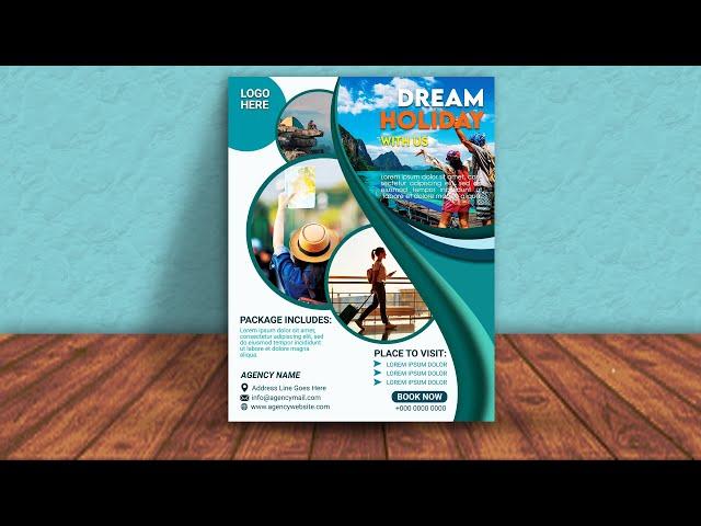 Travel Agency Flyer Design | Tour & Travel Poster Design | Creative Flyer Design In Photoshop