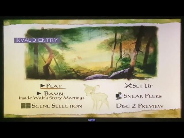 Bambi Special Edition 2005 DVD Menu Disc 1 DVDTV VIZIO