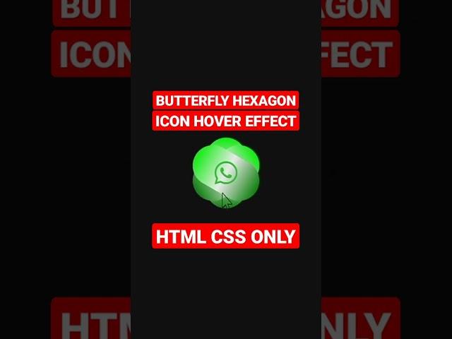 Animation Button - Butterfly Hexagon Hover Effect CSS #mengareit #shorts #htmlcss