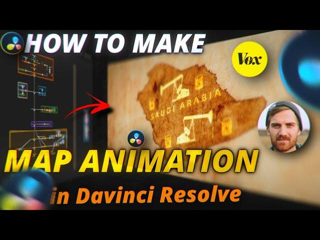 Map Animation in Davinci Resolve like Vox , Johny harris | Beginners Tutorial | Fusion Studios