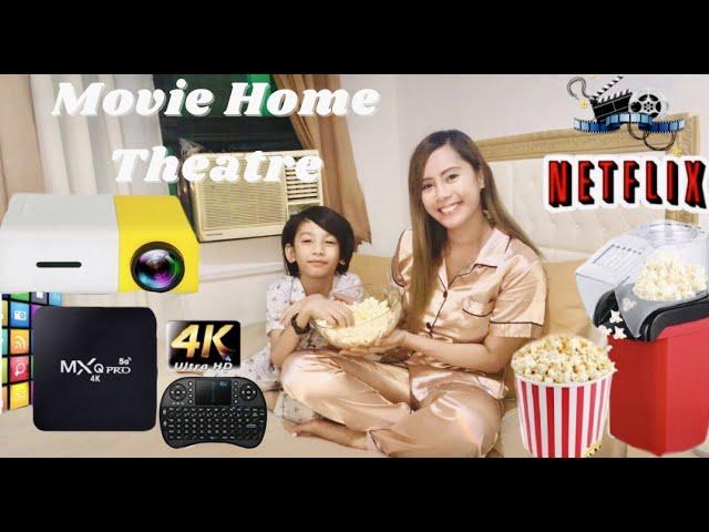 Movie Home Theatre Feels - YG300 HD Projector, TV Box MXQ Pro 4K 5G, Popcorn maker machine! #VLOG38