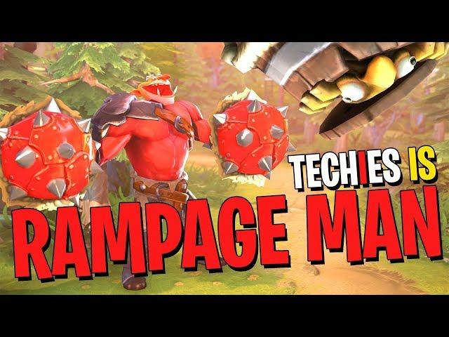 Techies is RAMPAGE MAN! - DotA 2 Funny Moments