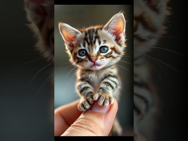 Oh my gosh , look at this, the tiniest kitten imaginable 