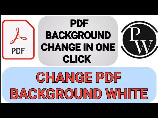 how to change pdf background color in mobile || change pw notes background white