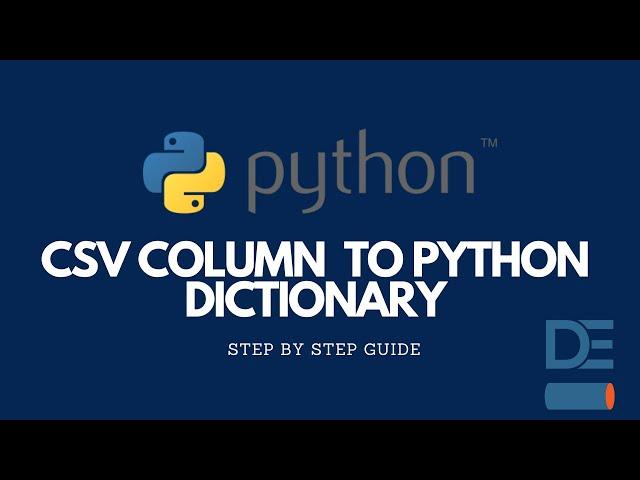 CSV Column to Python Dictionary