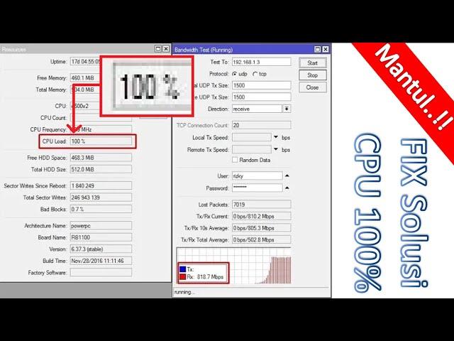 setting MikroTik atasi cpu usage 100% penyebab lag game online