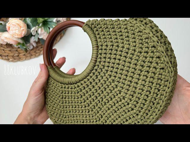 I came up with this model by accident! Round crochet bag with round handles.  @88Klubkov