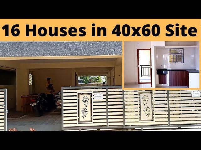 16 Houses in 40x60 Building- Home Tour along with  3D Plan in Bangalore