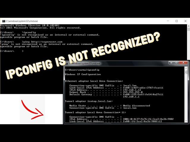 How to Fix IPConfig Not Recognised as Internal or External Command