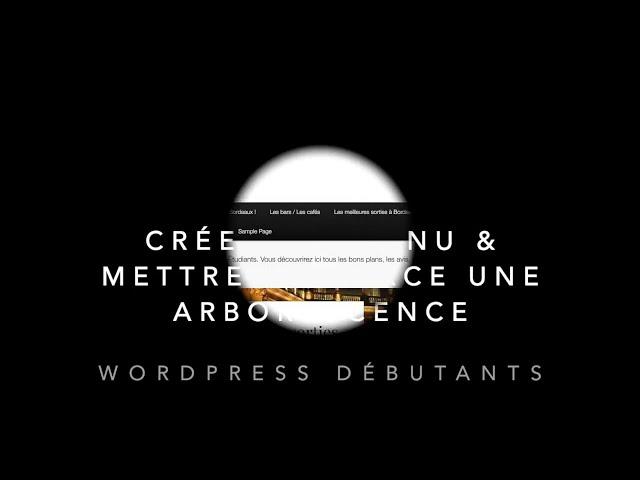 Créer un menu, des sous-menus  et des catégories sur wordpress.org