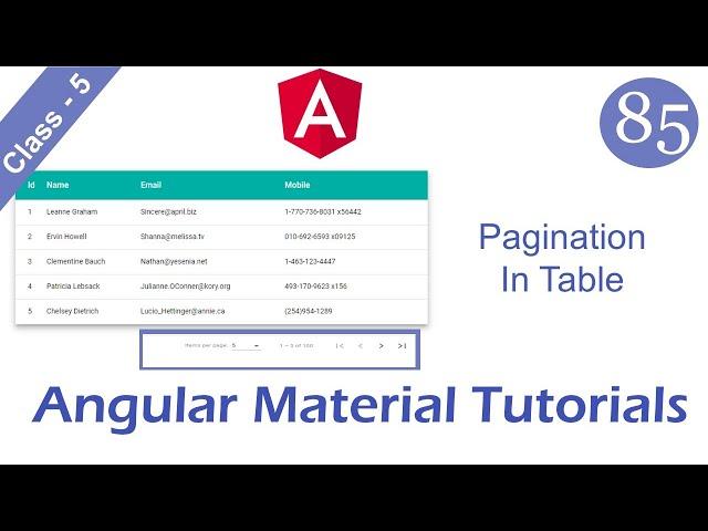 Angular material pagination |Angular materila table pagination |Angular material in telugu #angular