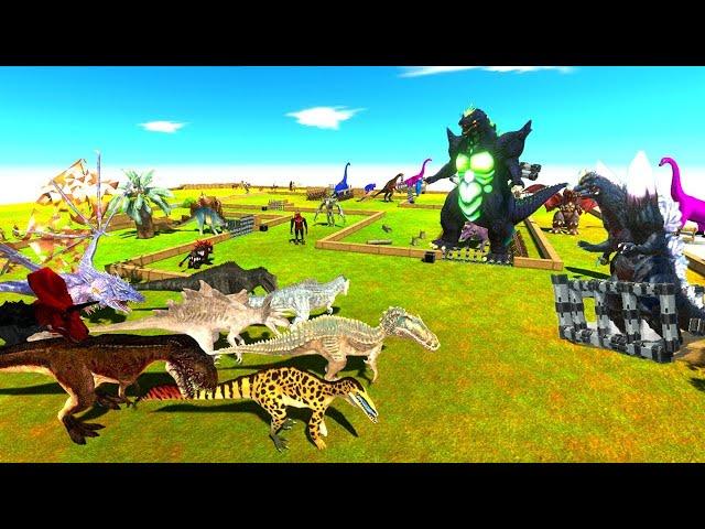 RELEASE CARNIVORE DINOSAURS vs GODZILLA PARKOUR DEADLY ROAD  - ARBS