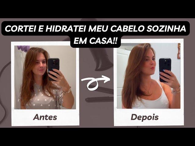 Como Cortar e Hidratar Meu Cabelo Sozinha em Casa | Transformação Incrível!