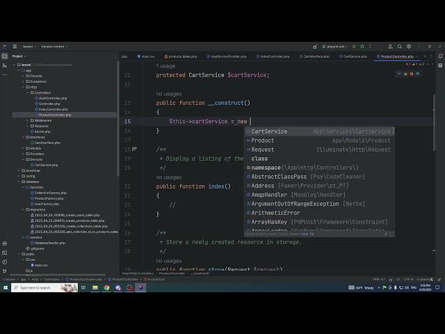 Laravel - создание интернет-магазина (Продукты, корзина, отправка на почту) (26.04.2023)